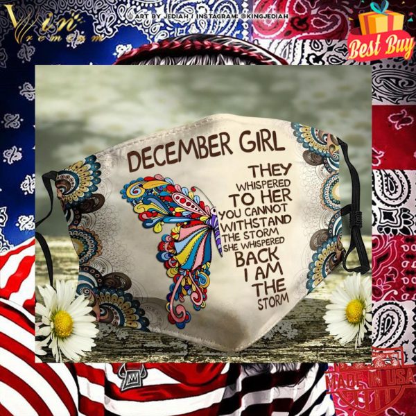 Butterfly december girl she whispered back i am the storm face mask 2