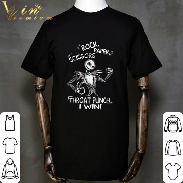 Jack Skellington rock paper scissors throat punch i win shirt 2