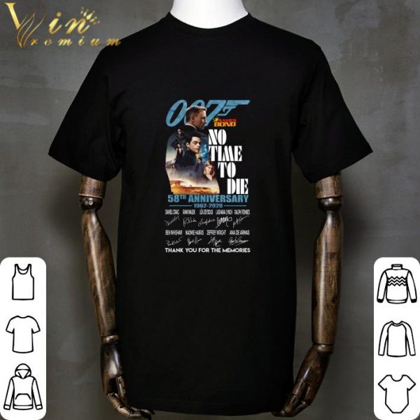 007 James Bond no time to die 58th anniversary 1962-2020 signatures shirt 2