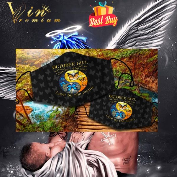 Yin Yang October girl live by the sun love by the moon face mask 1