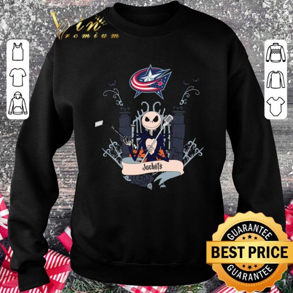 Jack Skellington Jackets Columbus Blue Jackets Logo shirt 3