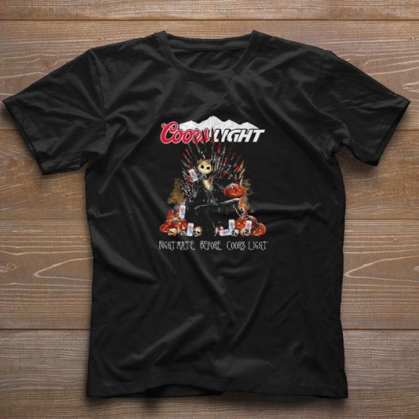 Awesome Halloween Jack Skellington nightmare before Coors Light shirt 1