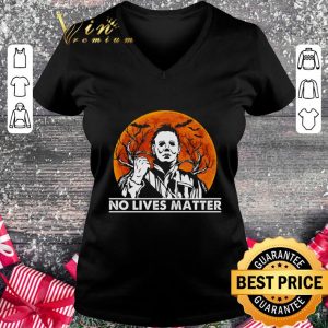 Hot Michael Myers No Black Lives Matter Halloween Moon Sunset shirt 4
