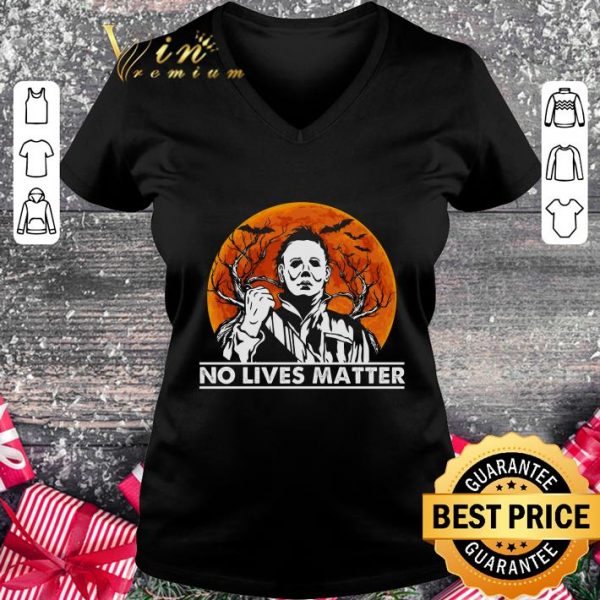Hot Michael Myers No Black Lives Matter Halloween Moon Sunset shirt 2