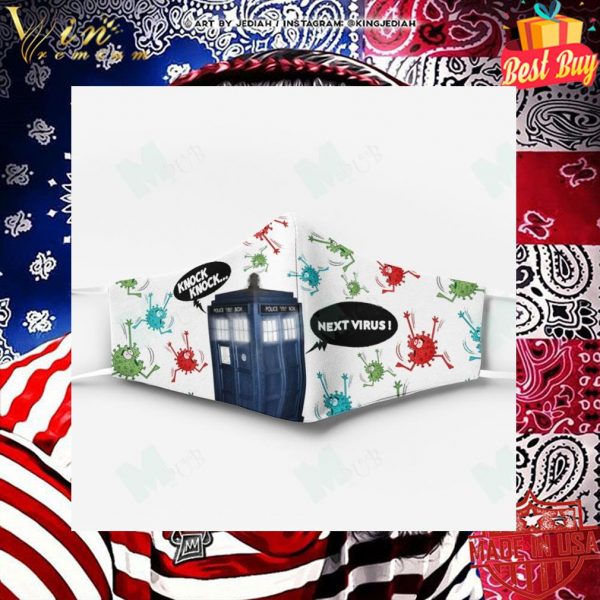TARDIS Doctor Who Knock Knock Next Virus face mask 2