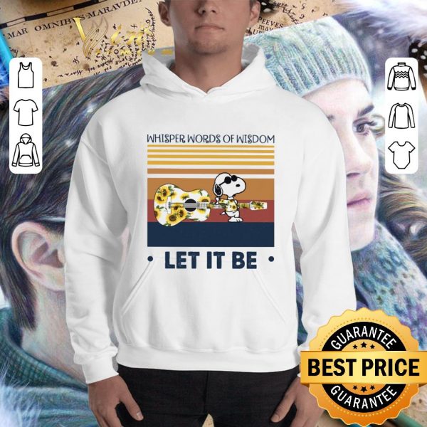 Original Snoopy sunflowers guitar whisper words of wisdom let it be vintage shirt 3