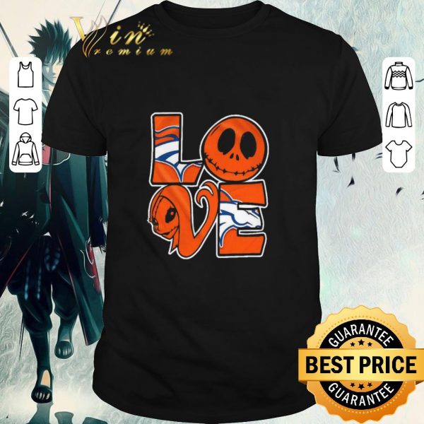 Premium Denver Broncos Jack Skellington and Sally love shirt 1