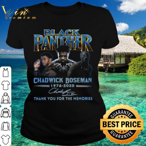 Top Black Panther Chadwick Boseman 1976 2020 Signature Thank You For The Memories shirt 2