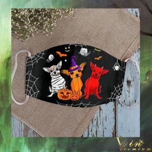 Chihuahua In Halloween Costume face mask 5