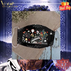 Tattoo cat halloween face mask 5