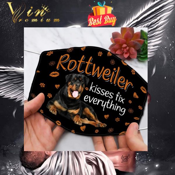 Rottweiler kisses fix everything face mask 1
