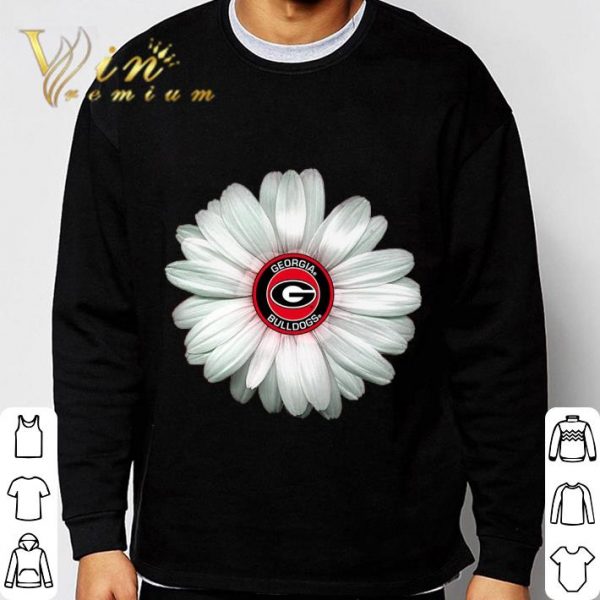 Daisy Flower Georgia Bulldogs logo shirt 3