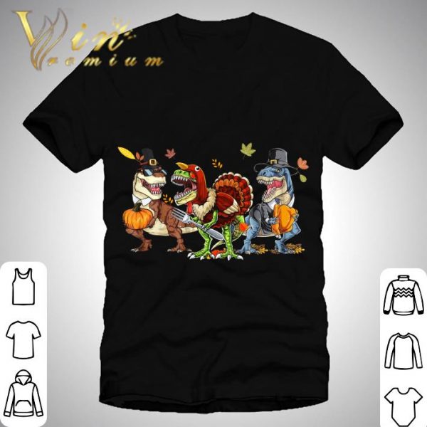 Dinosaurs T-Rex happy halloween and thanksgiving shirt 1