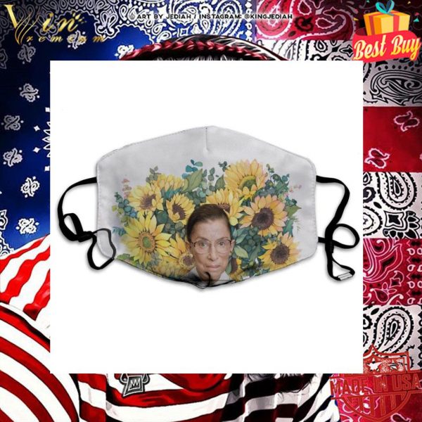 Ruth Bader Ginsburg Sunflower Background face mask 2