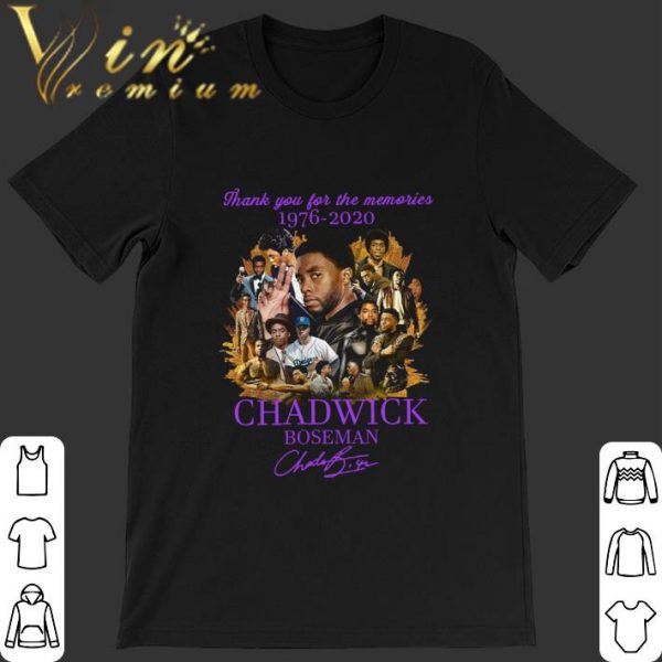 Thank you for the memories 1976-2020 RIP Chadwick Boseman actor signature shirt 1