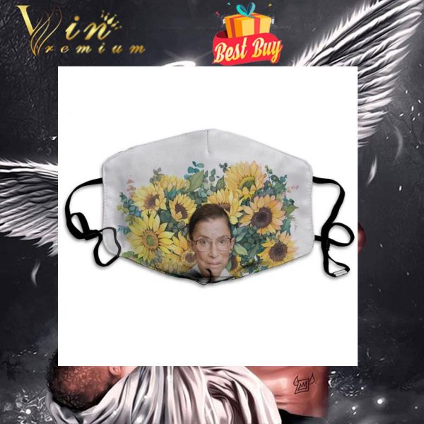 Ruth Bader Ginsburg Sunflower Background face mask 1