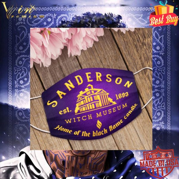Sanderson est. 1693 witch museum home of the black flame candle face mask 3