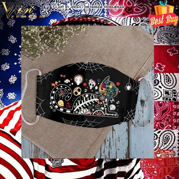 Tattoo cat halloween face mask 2