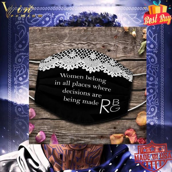 RBG Collar women belong in all places where decisions face mask 3
