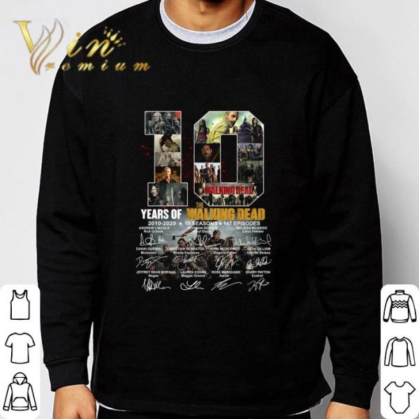10 years of 2010-2020 The Walking Dead 10 seasons 147 ep signatures shirt 3