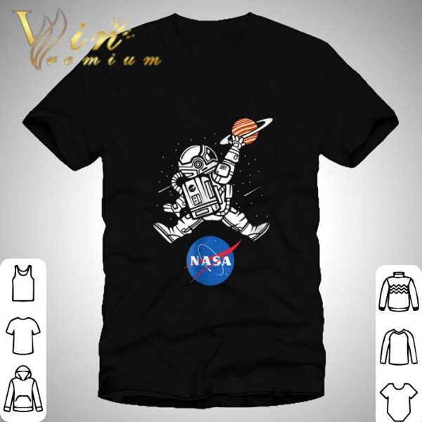 Astronaut Play Basketball NASA Logo shirt 1
