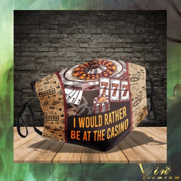 Poker i would rather be at the Casino face mask 3