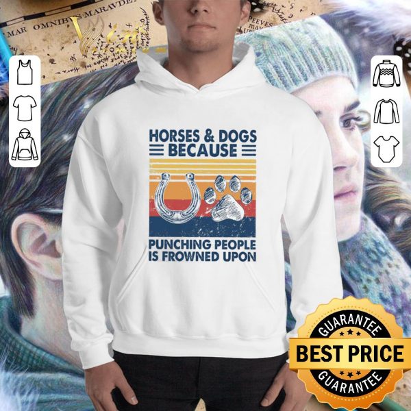 Original Shoe Horse & dogs because punching people is frowned upon vintage shirt 3