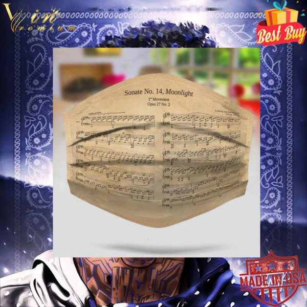 Piano Sonate No.14 Moonlight Beethoven face mask 3