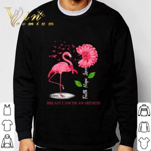 Flamingo Faith Hope Love Breast Cancer Awareness shirt 5