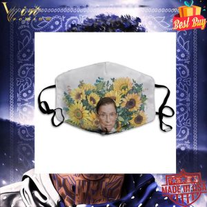 Ruth Bader Ginsburg Sunflower Background face mask 5