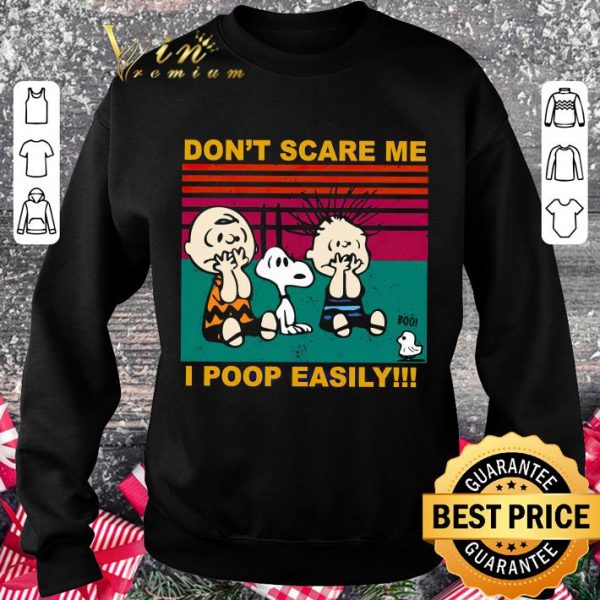 Snoopy Charlie Brown Pig-pen don't scare me I poop easily shirt 3