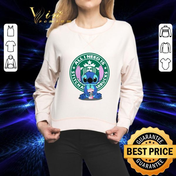 Original All i need is Stitch and Starbucks shirt 2