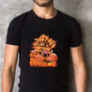 Premium Flamingos pumpkin happy Halloween shirt 4