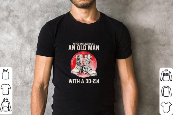 Hot Never underestimate an old man with a dd 214 blood Moon shirt 2