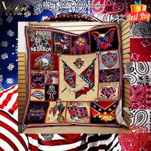 Confederate States of America proud to be a redneck quilt blanket 4