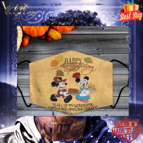Mickey Minnie mouse happy thanksgiving to all of my wonderful face mask 3