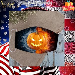 Halloween Pumpkin in Fire and Water face mask 4