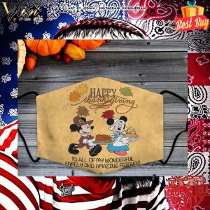 Mickey Minnie mouse happy thanksgiving to all of my wonderful face mask 4