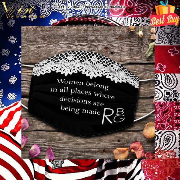RBG Collar women belong in all places where decisions face mask 2