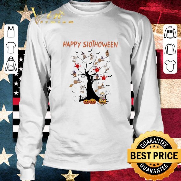 Pretty Sloth Witch pumpkin happy Slothoween Halloween shirt 3