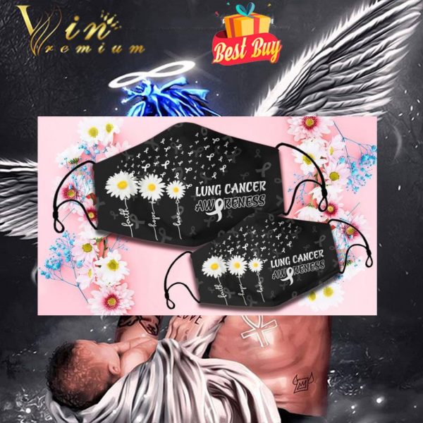 Faith hope love Lung Cancer Awareness face mask 1