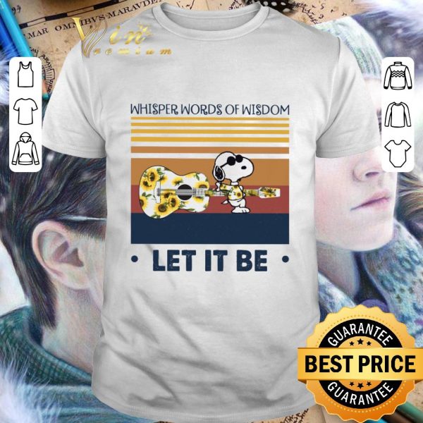 Original Snoopy sunflowers guitar whisper words of wisdom let it be vintage shirt 1