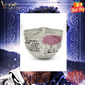 Edgar Allan Poe Just A Girl Who Loves Books Literary Face Mask 5