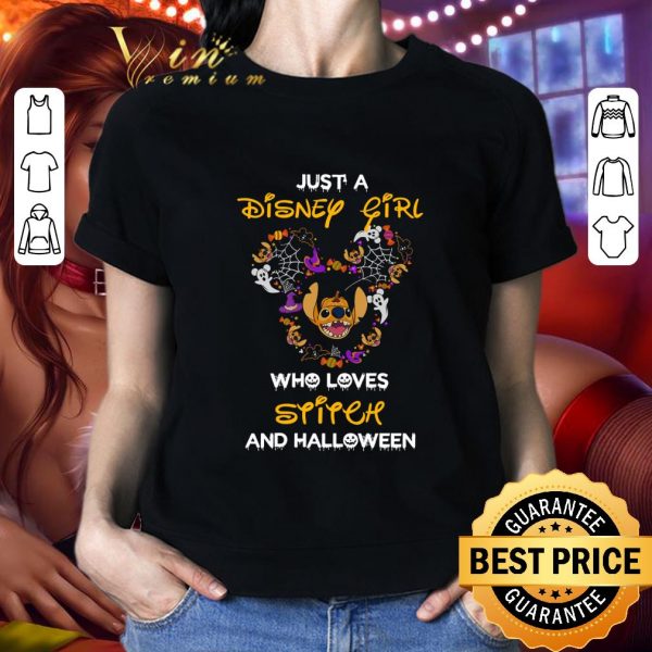 Funny Just a Disney girl who loves Stitch and halloween shirt 2