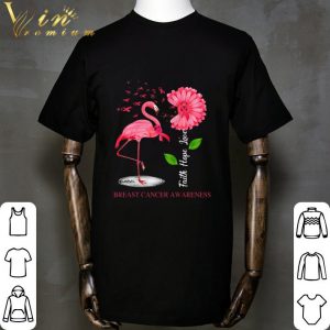Flamingo Faith Hope Love Breast Cancer Awareness shirt 4