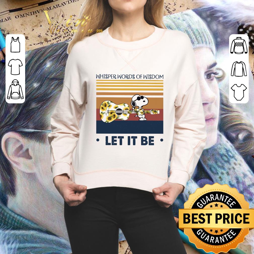 Original Snoopy sunflowers guitar whisper words of wisdom let it be vintage shirt Original Snoopy sunflowers guitar whisper words of wisdom let it be vintage shirt 2