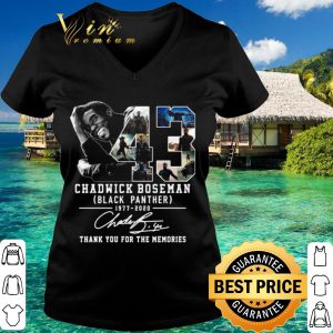 Nice 43 Years 1977 2020 Chadwick Boseman Black Panther Thank You For The Memories Signature shirt 5