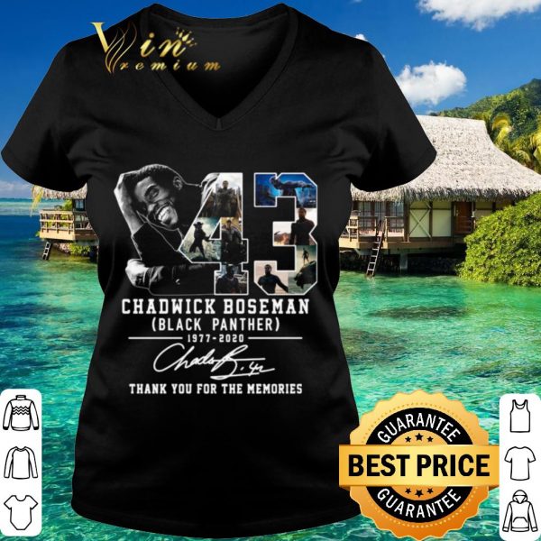 Nice 43 Years 1977 2020 Chadwick Boseman Black Panther Thank You For The Memories Signature shirt 3