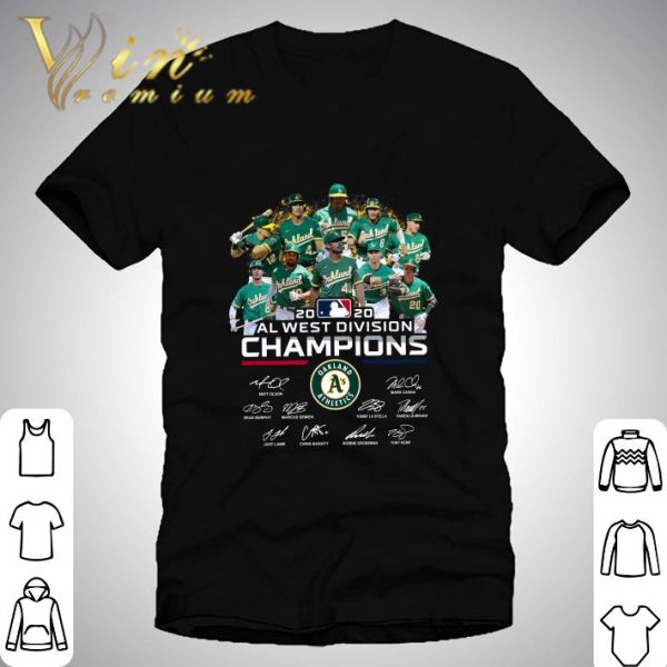 2020 Al West Division Champions Oakland Athletics team signature shirt 1