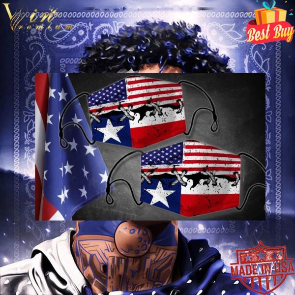 American flag and Texas flag face mask 3